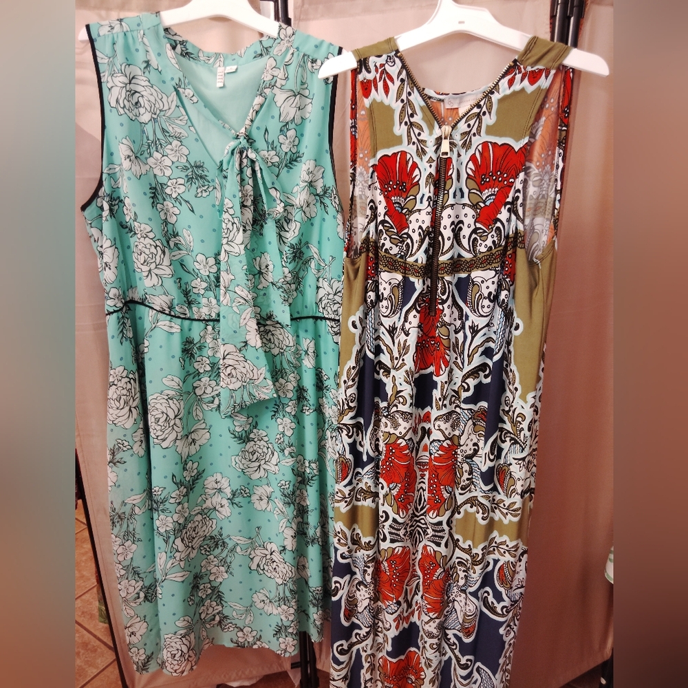 🦋2 Floral Sleeveless Dresses